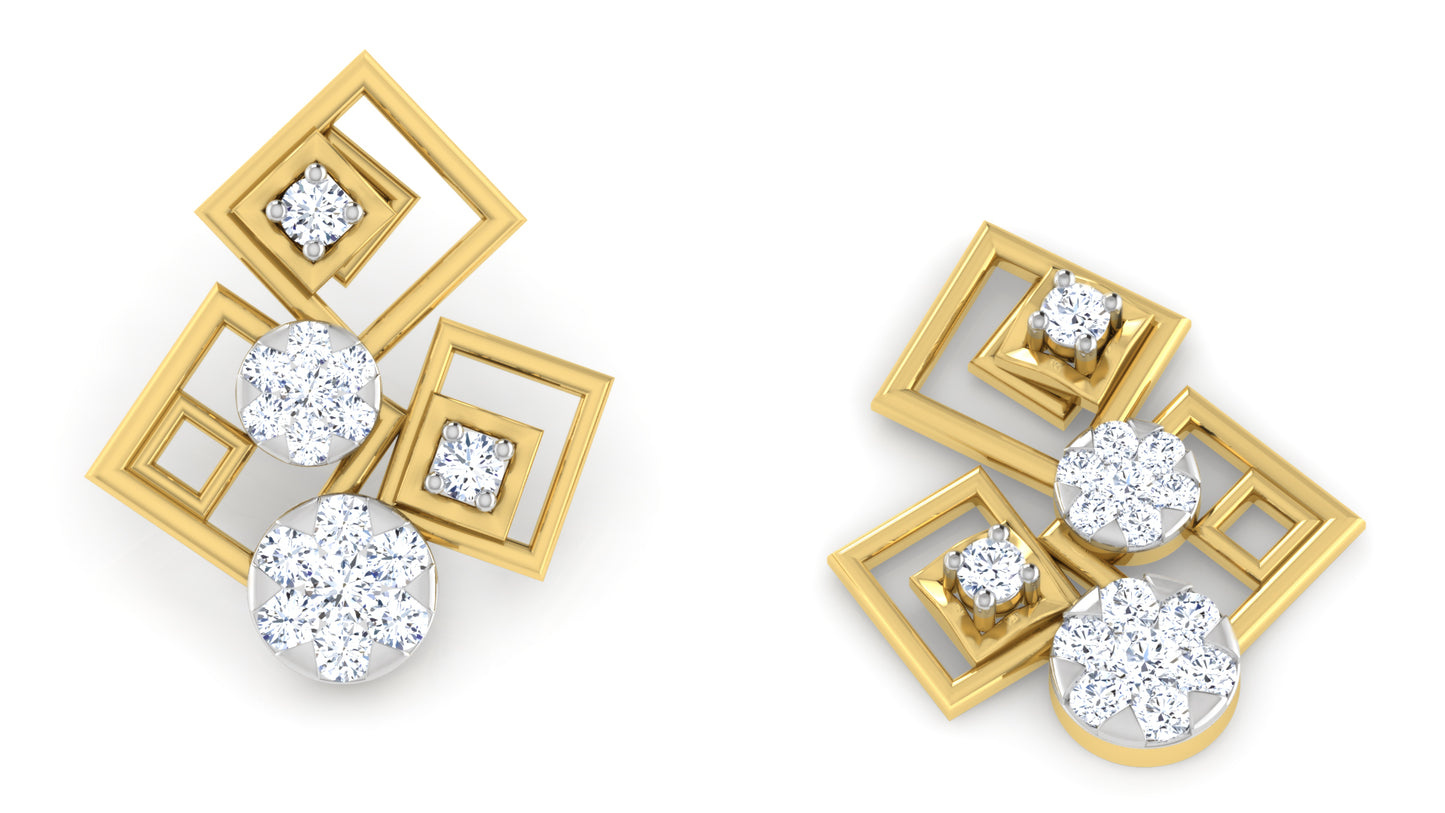 Zig Zag Diamond Earrings