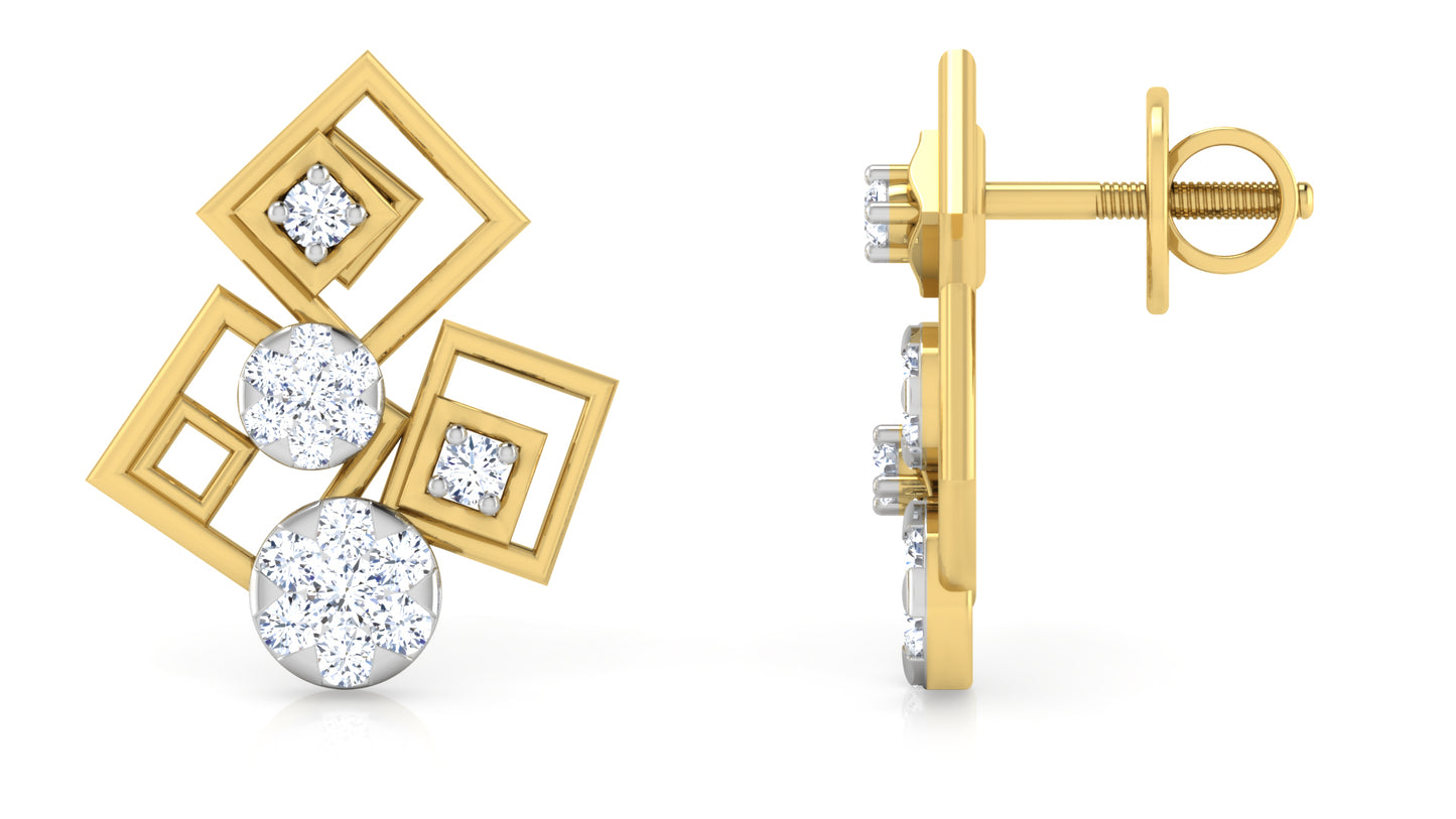 Zig Zag Diamond Earrings