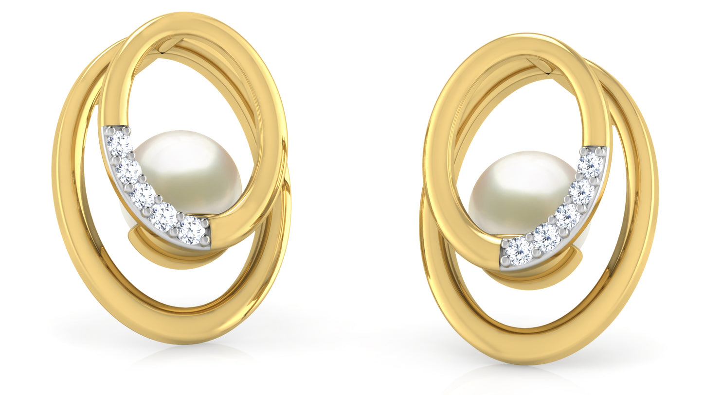 Cool Pearl Diamond Earrings