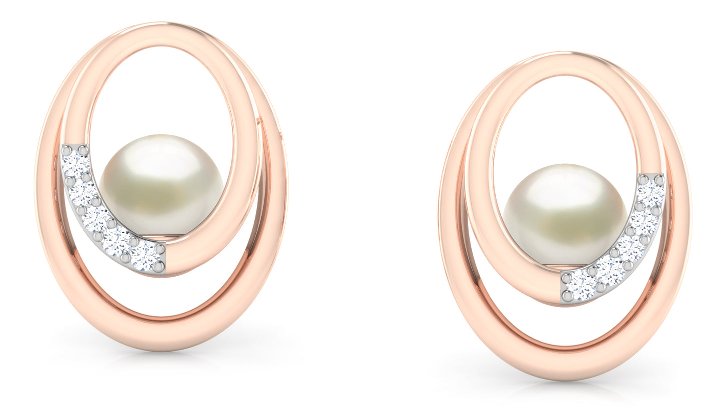 Cool Pearl Diamond Earrings