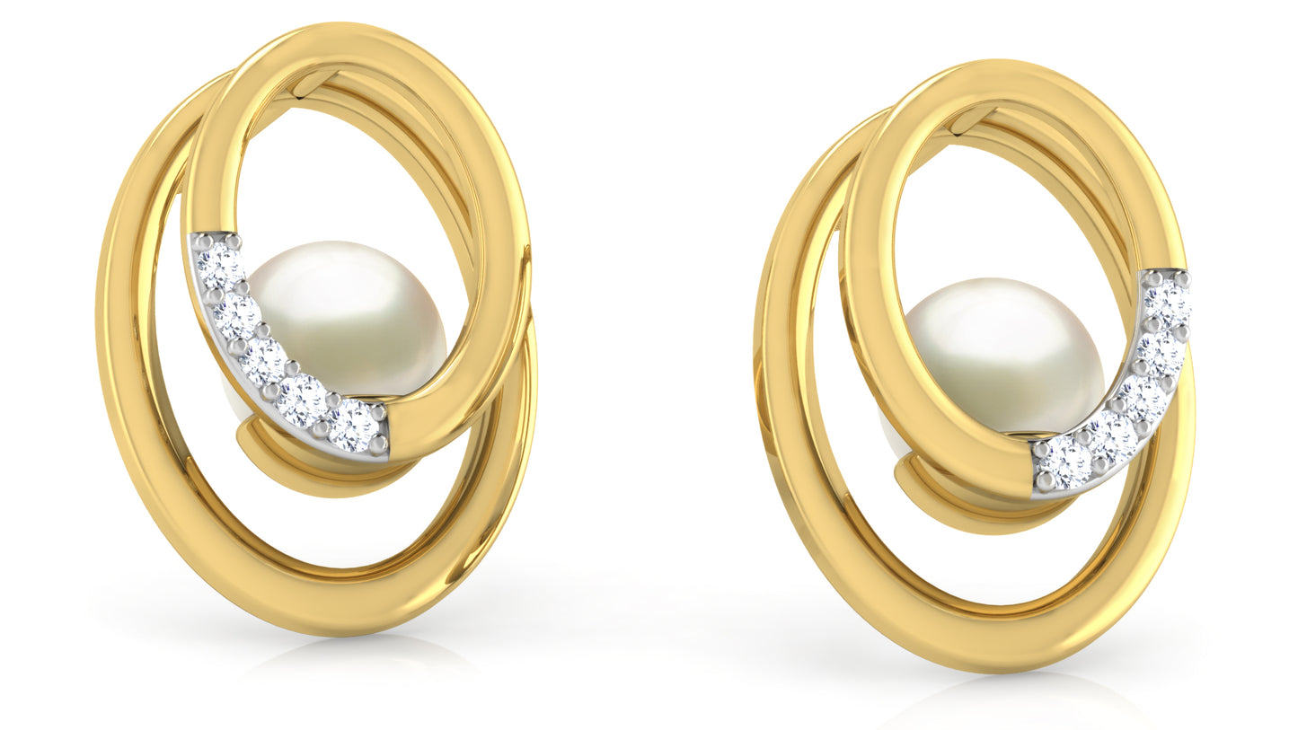 Cool Pearl Diamond Earrings