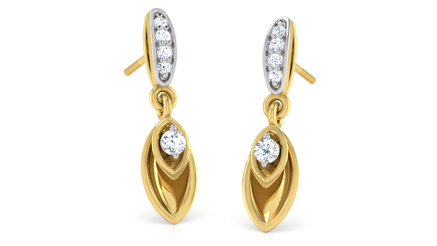 Leafy Touch Diamond Earrings