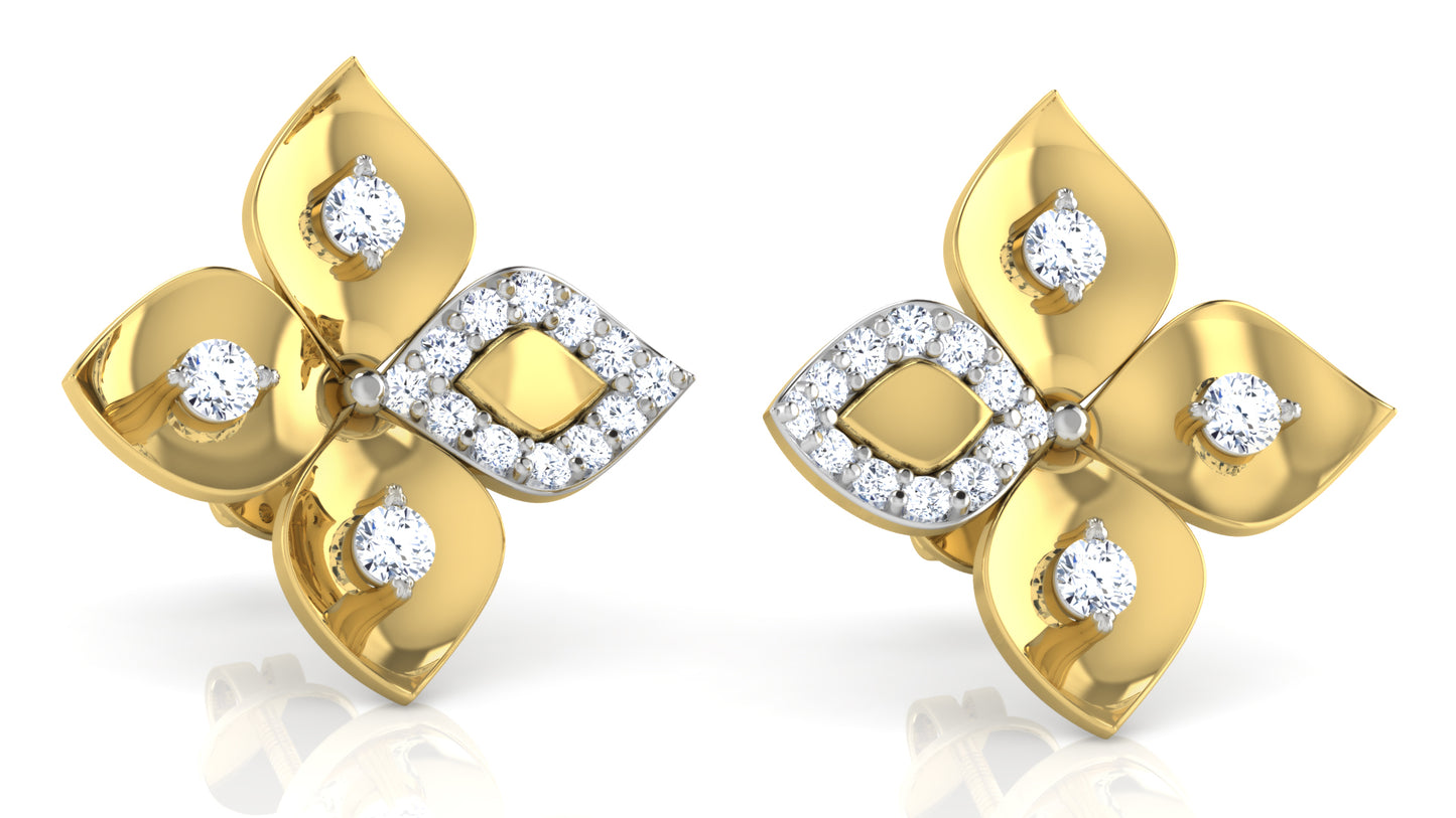 Windmill Gentian Diamond Earrings