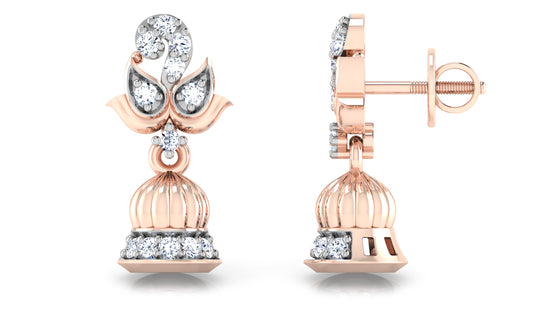 Rose Gold Bell Blast Lab-Grown Diamond Danglers