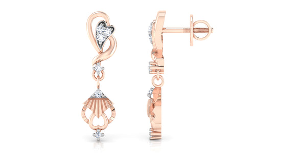 Striking Beauty Artificial Diamond Rose Gold Danglers