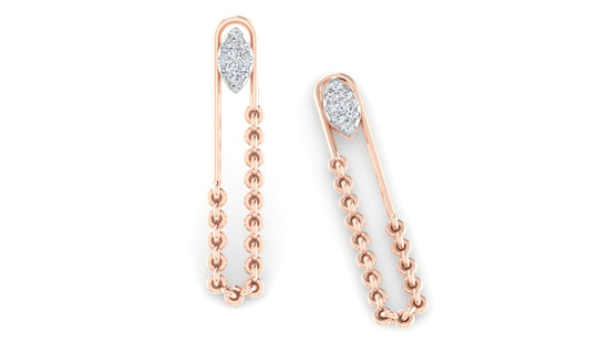 Chain Stitch Diamond Earrings