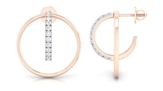 C' Circle Diamond  Earrings