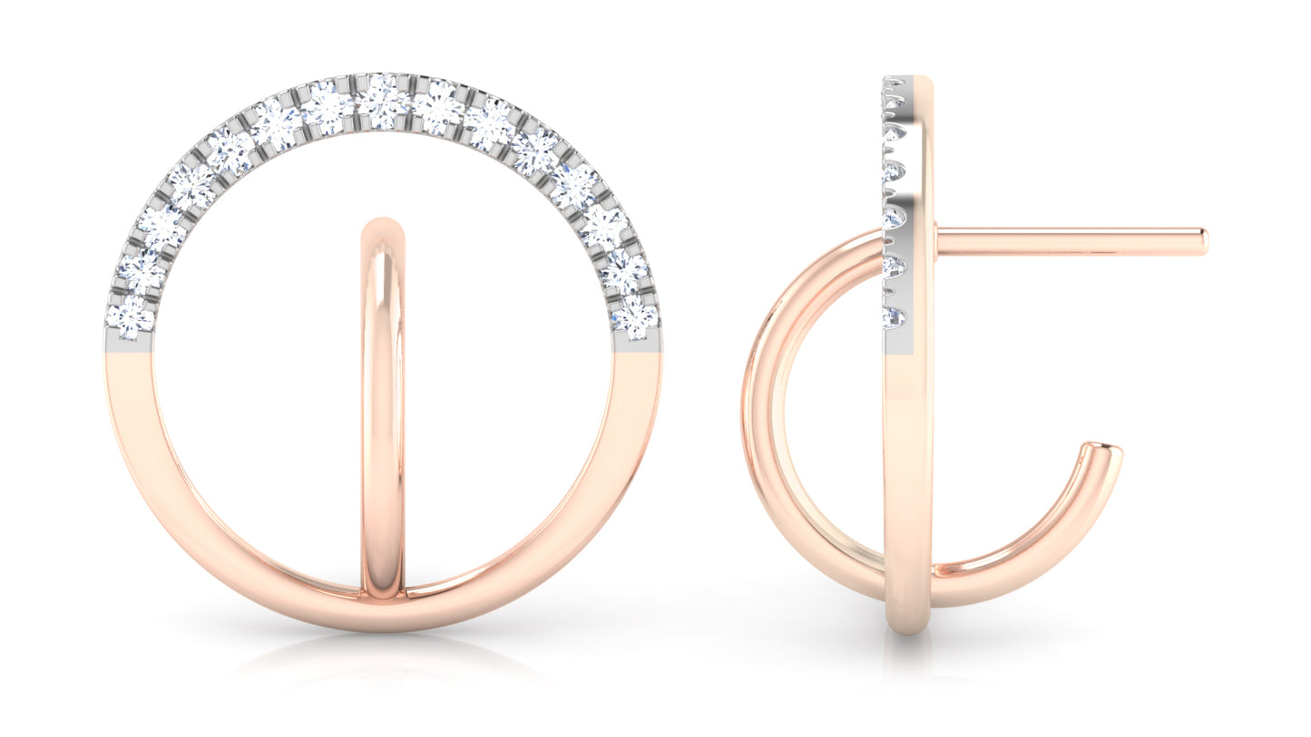 Double Crescent Diamond Earrings