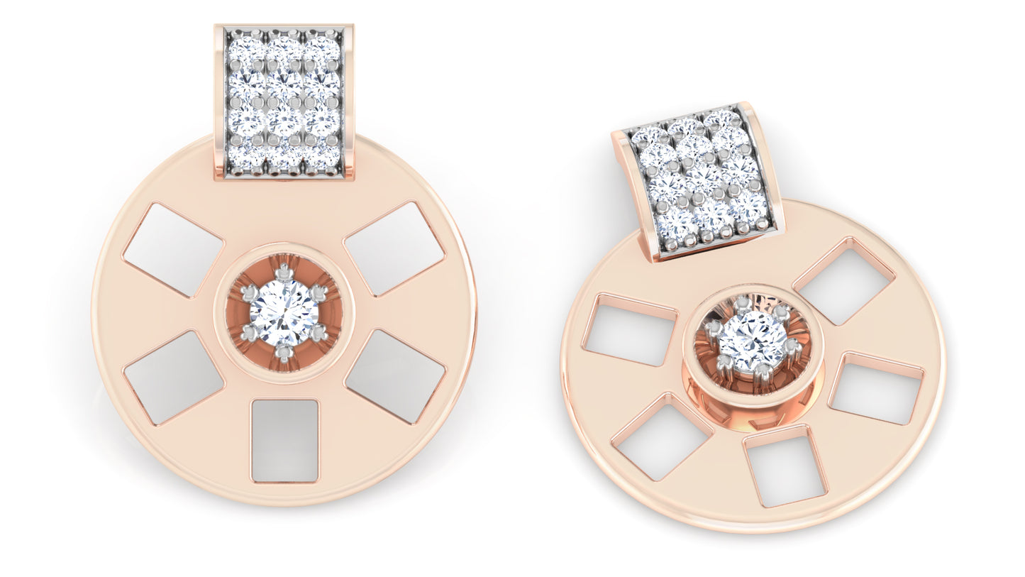 Fancy Wheel Diamond Earrings