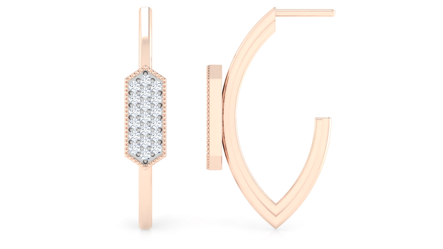 Longing Hexagon Diamond Earrings