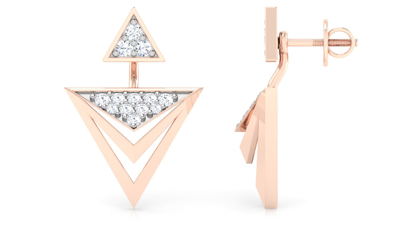 Triangular Layers Diamond Earrings