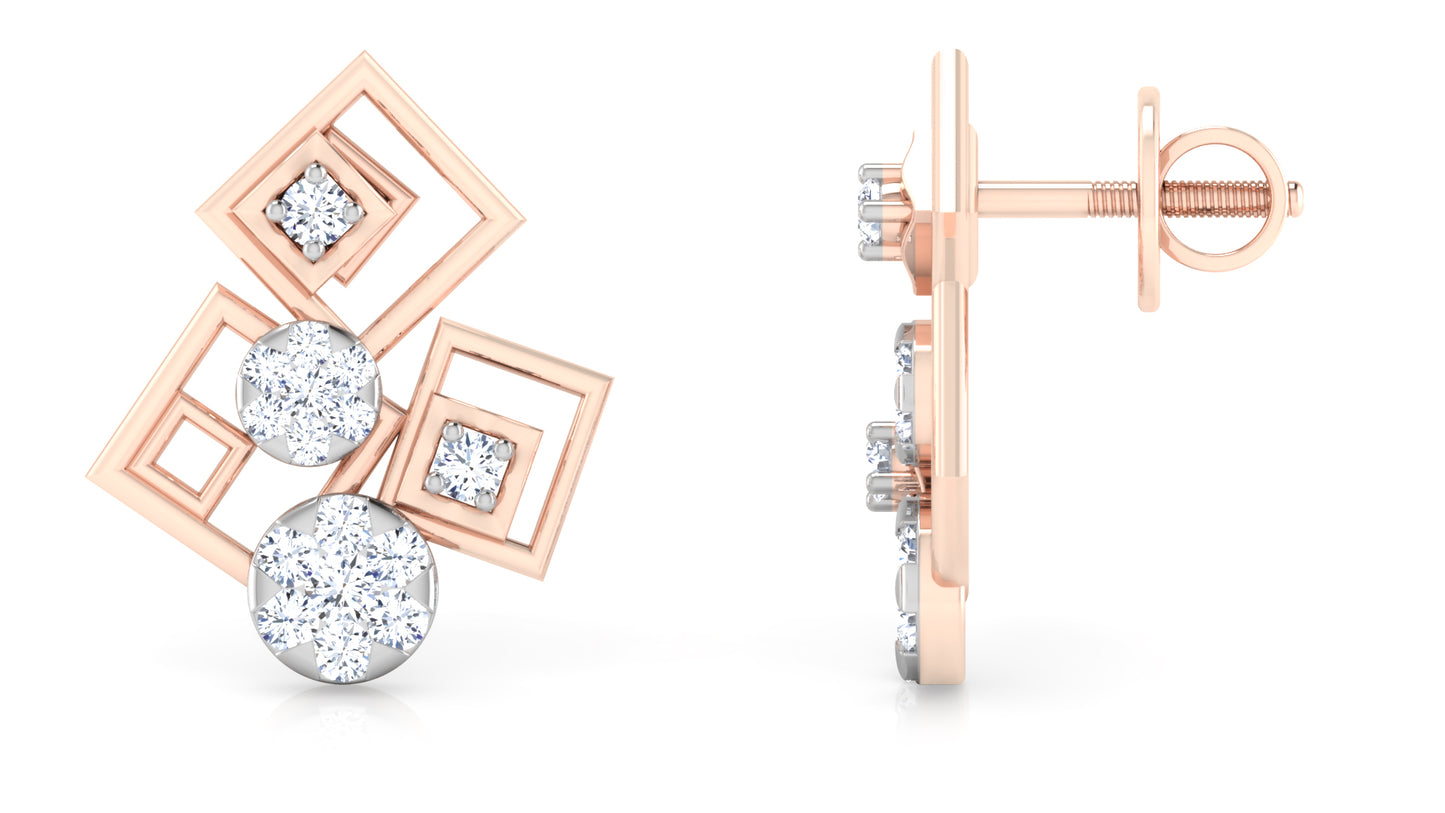 Zig Zag Diamond Earrings