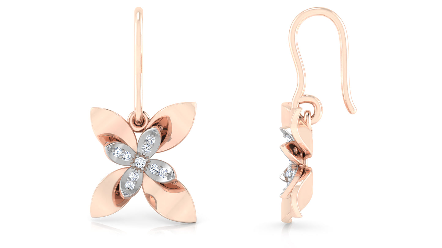 Floret Charm Diamond Earrings