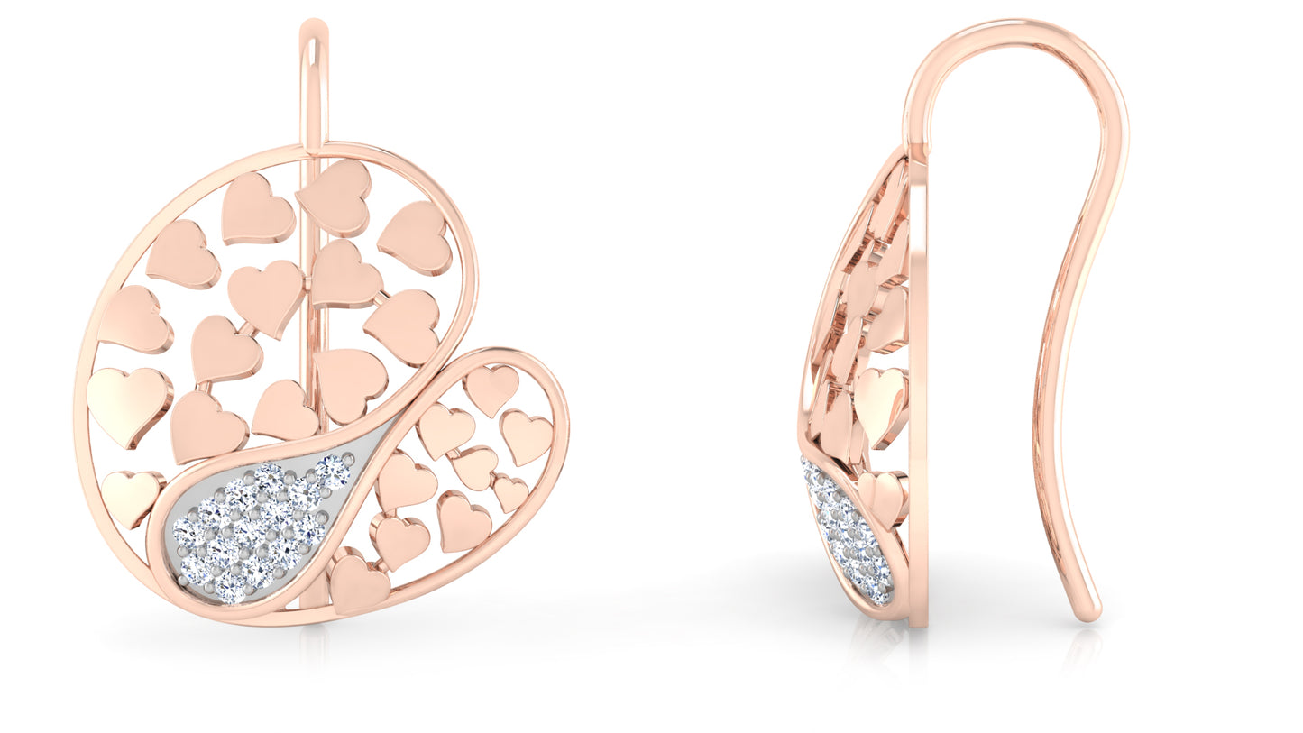 Solid Hearts Diamond Earrings