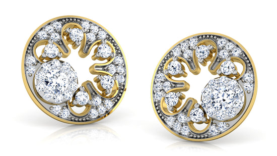 Moon Flower Diamond Earrings