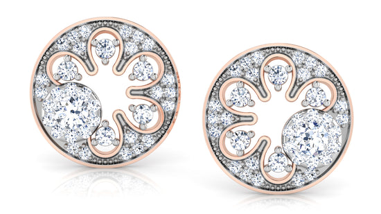 Moon Flower Diamond Earrings