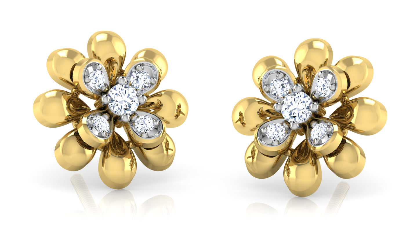 Appealing Flower Diamond Earrings