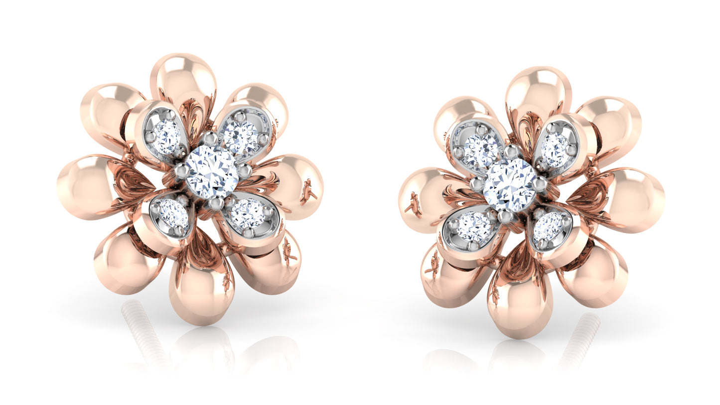 Appealing Flower Diamond Earrings