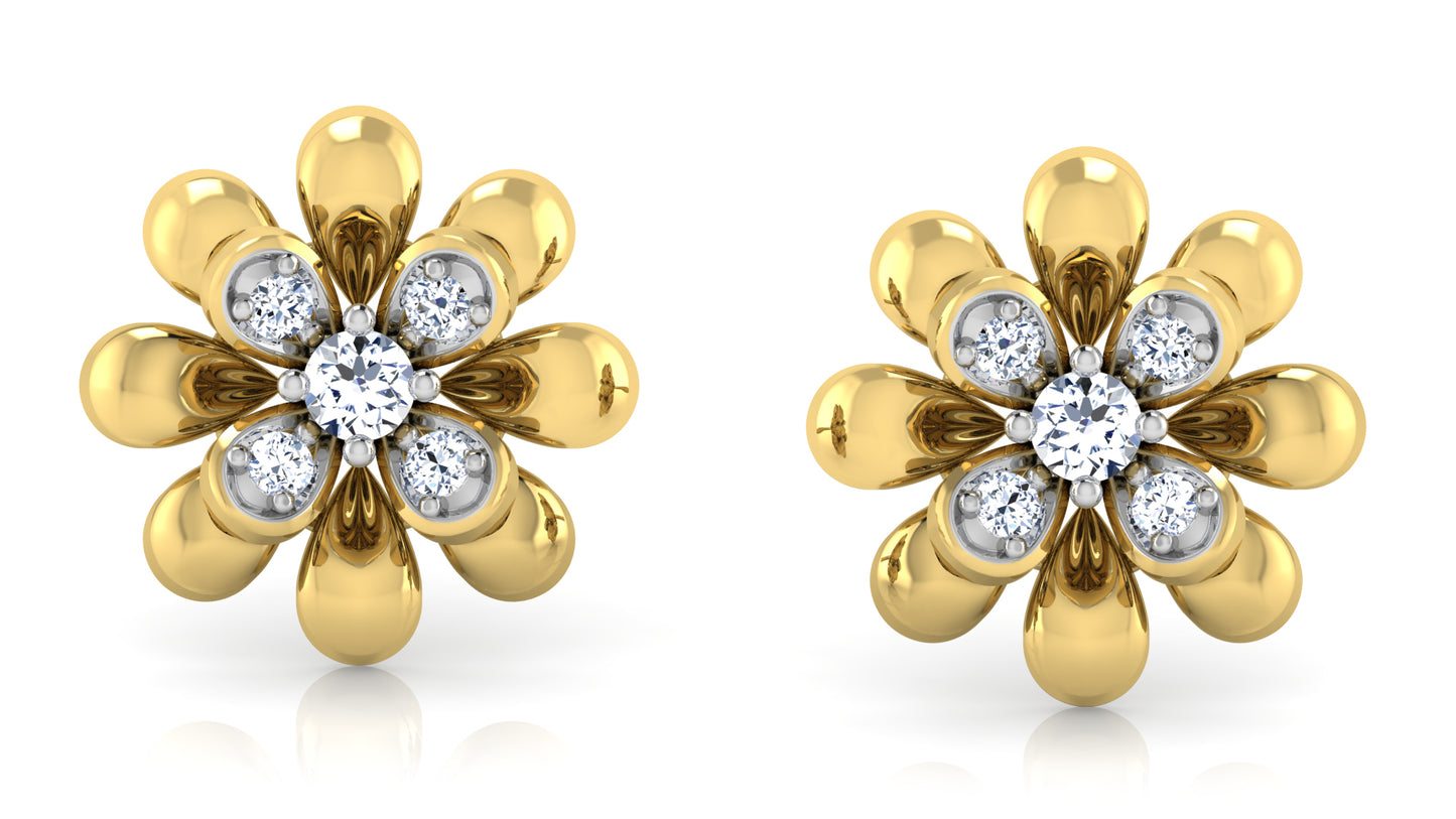 Appealing Flower Diamond Earrings