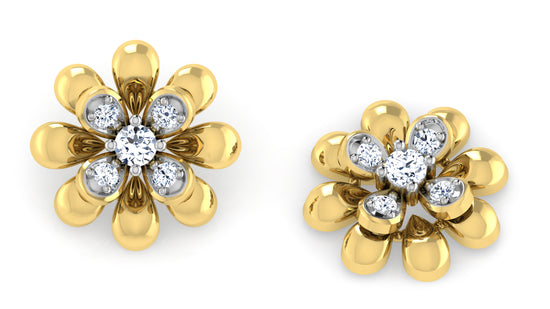 Appealing Flower Diamond Earrings