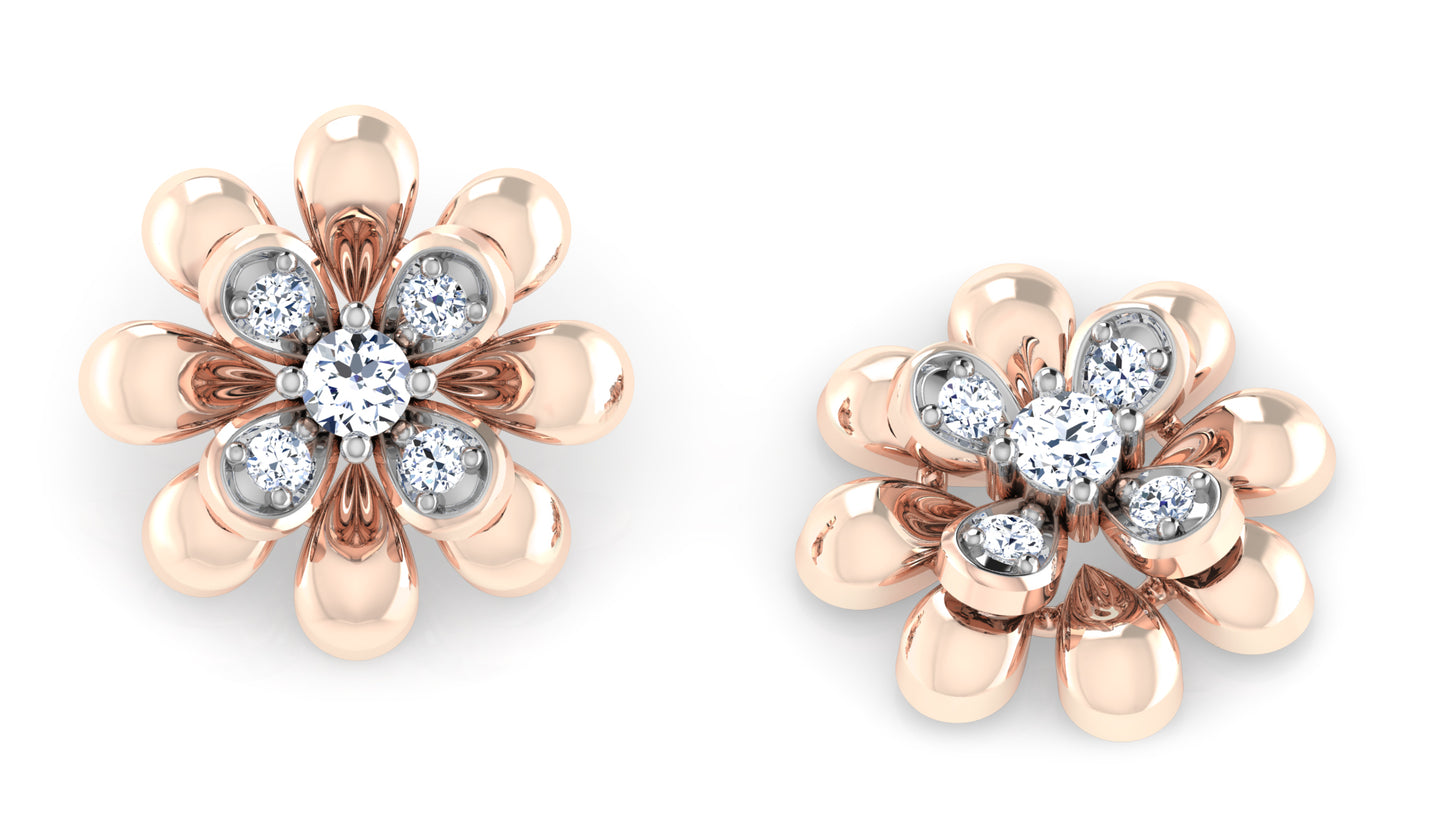 Appealing Flower Diamond Earrings