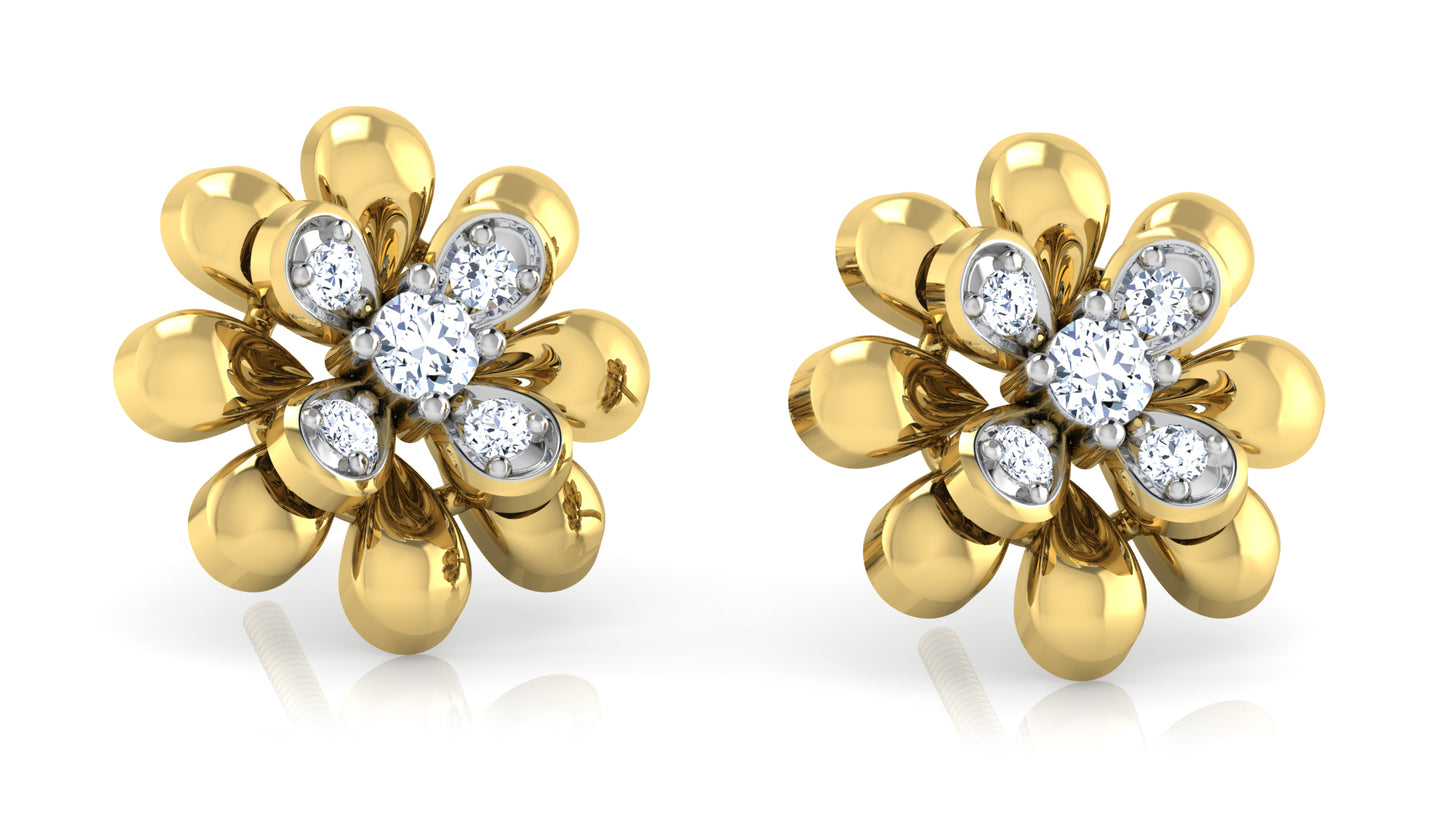 Appealing Flower Diamond Earrings