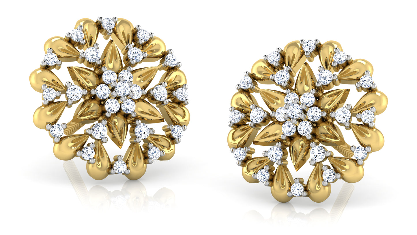 Flower Rich Diamond Earrings