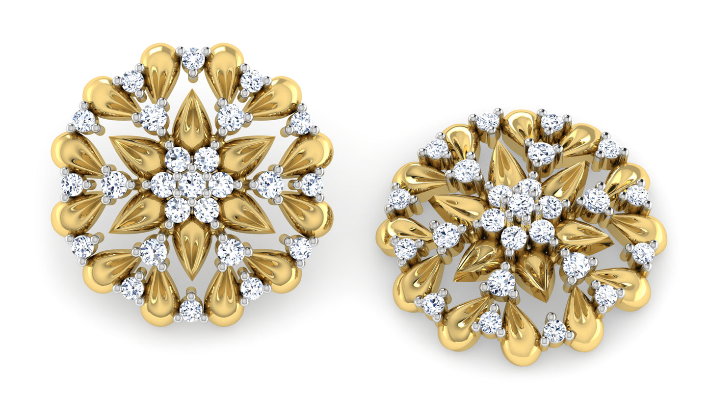 Flower Rich Diamond Earrings