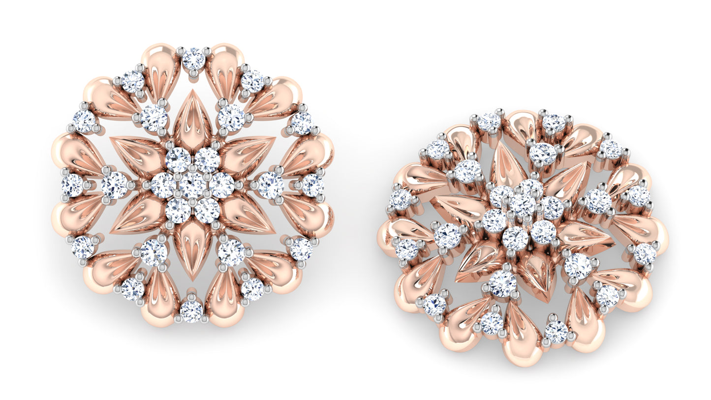 Flower Rich Diamond Earrings