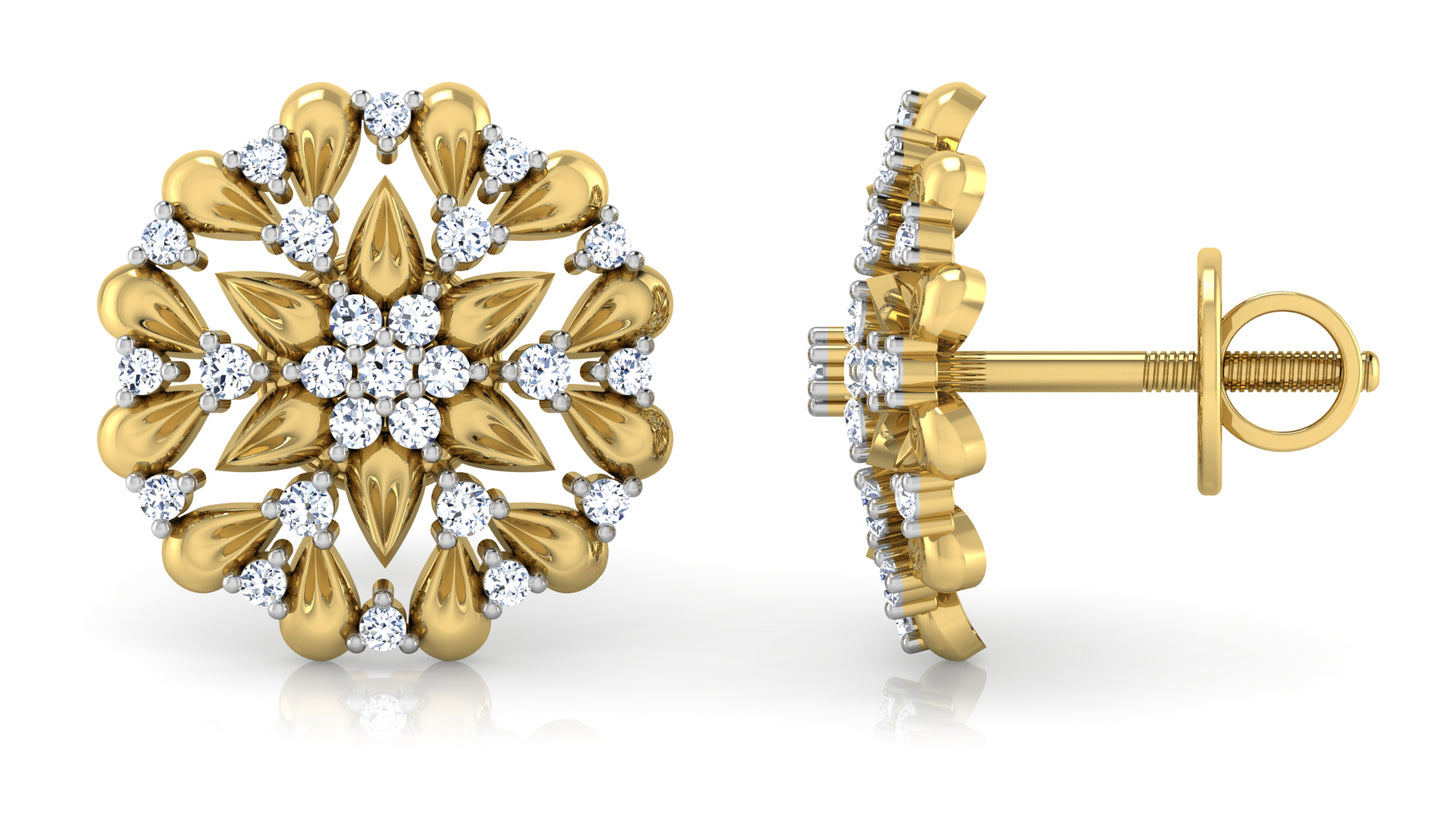 Flower Rich Diamond Earrings