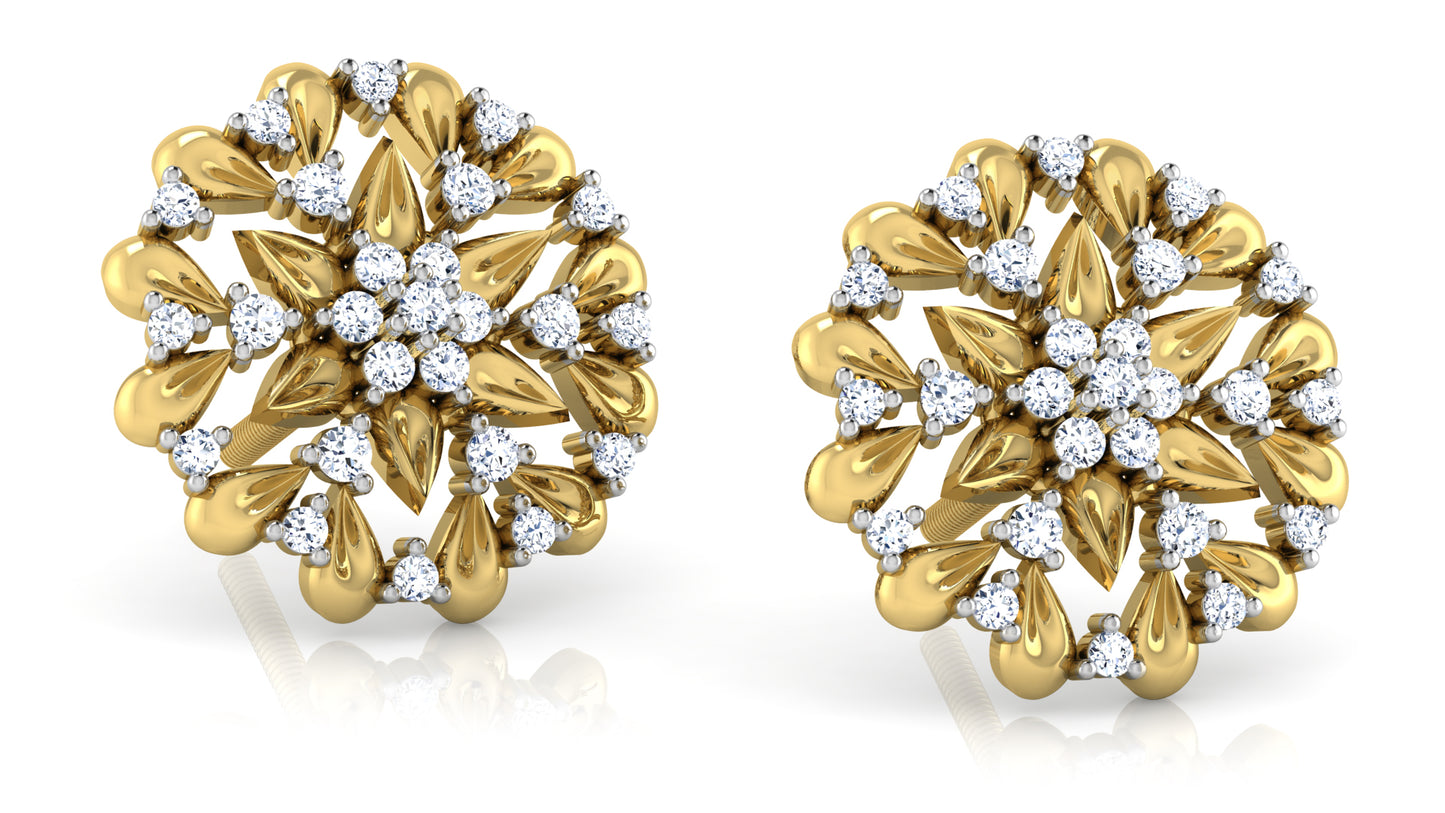 Flower Rich Diamond Earrings