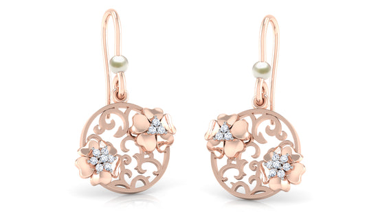 Gold Splash Diamond Earrings