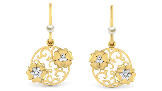 Gold Splash Diamond Earrings