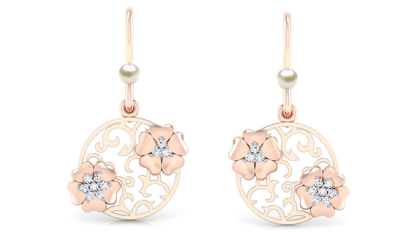 Gold Splash Diamond Earrings