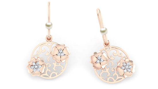 Gold Splash Diamond Earrings