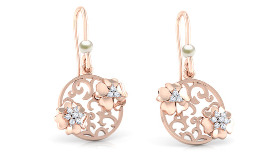 Gold Splash Diamond Earrings