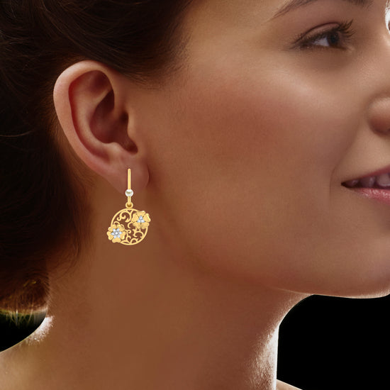 Gold Splash Diamond Earrings