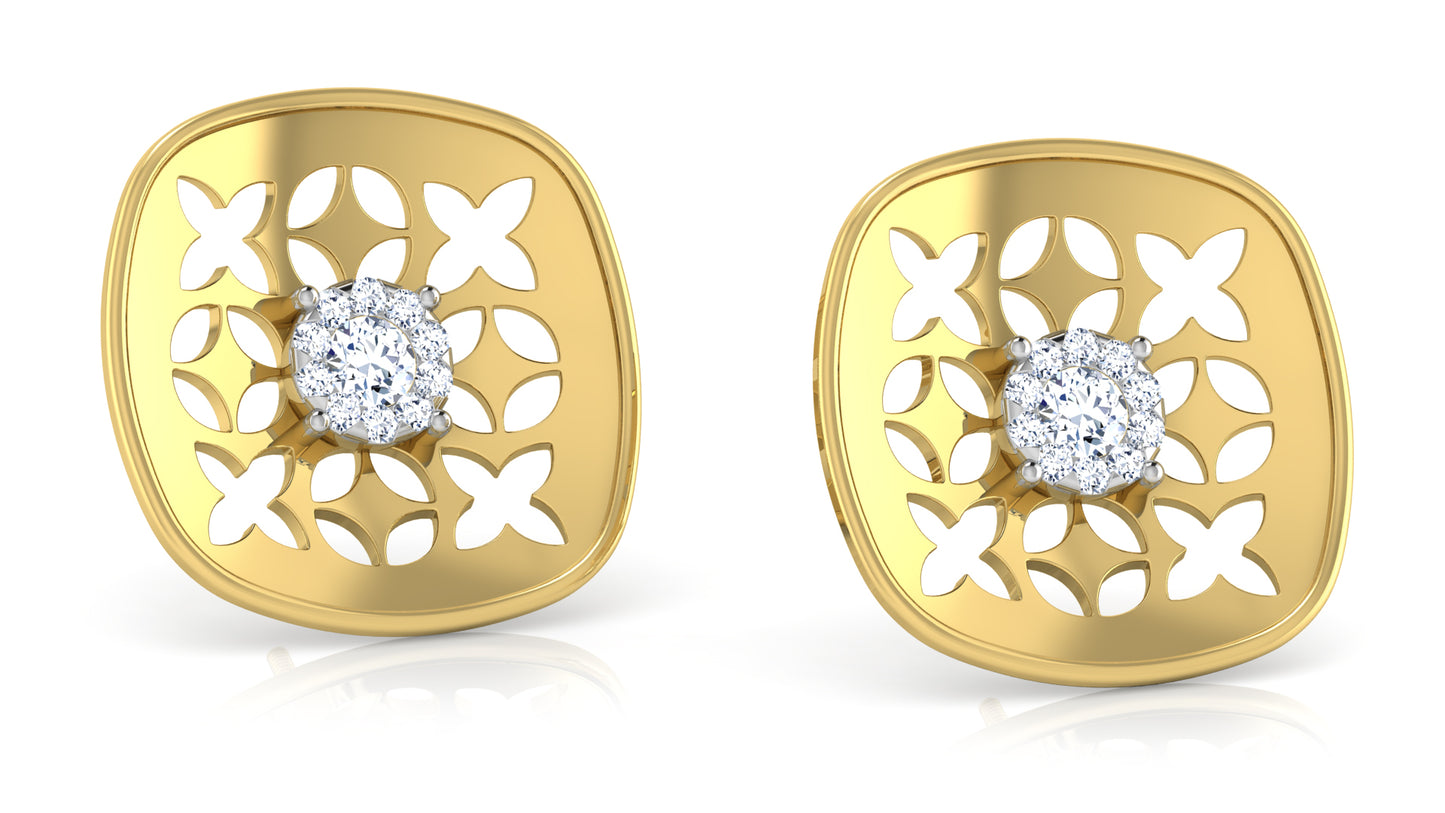 Stencil Beauty Diamond Earrings