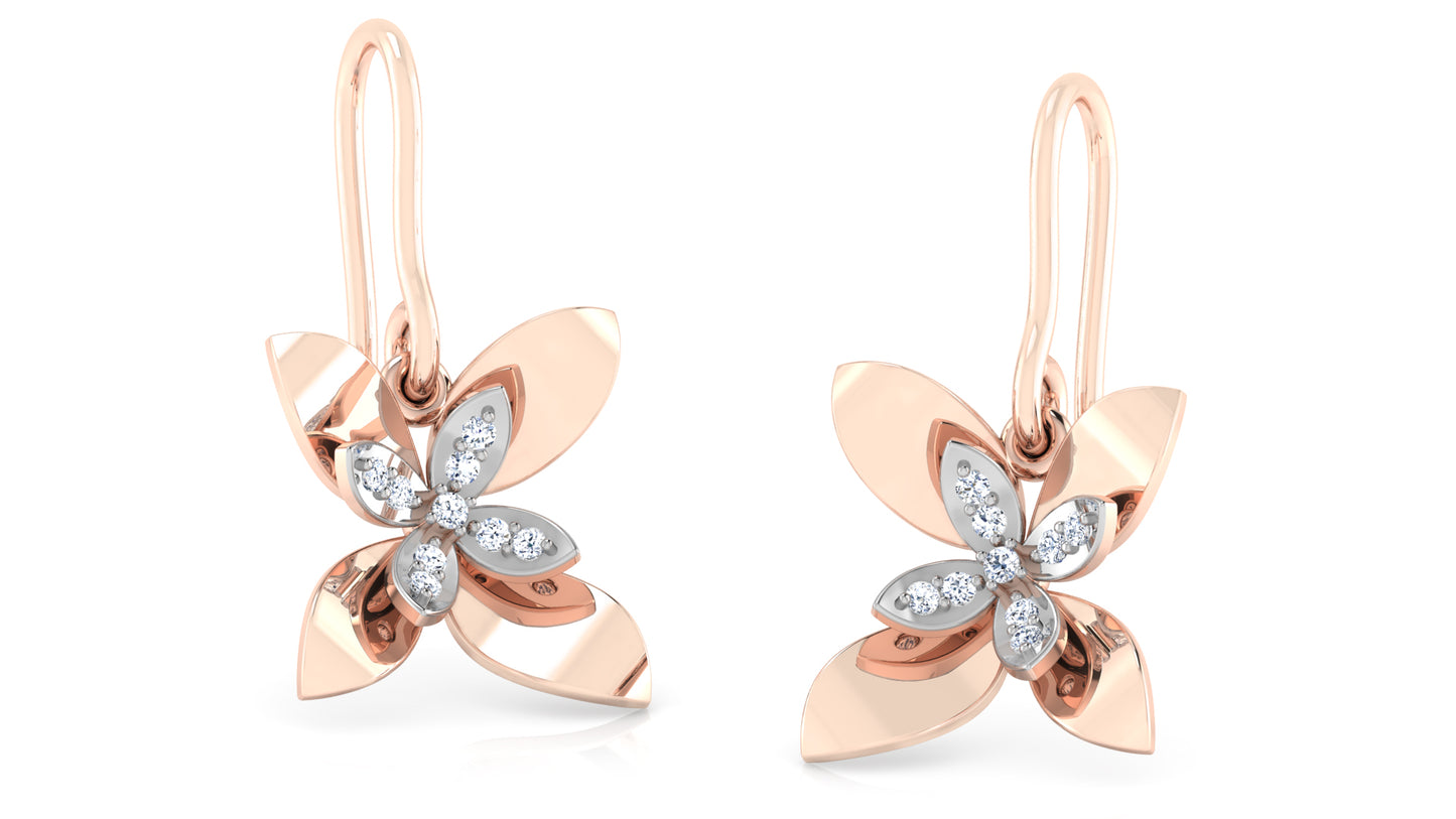 Floret Charm Diamond Earrings