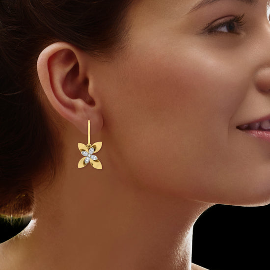 Floret Charm Diamond Earrings