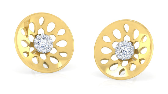 Flying Disc Diamond Earrings