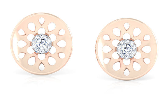 Flying Disc Diamond Earrings