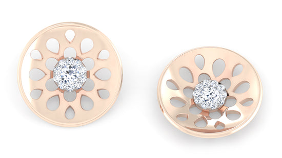 Flying Disc Diamond Earrings