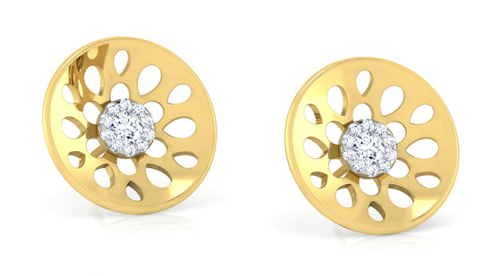 Flying Disc Diamond Earrings