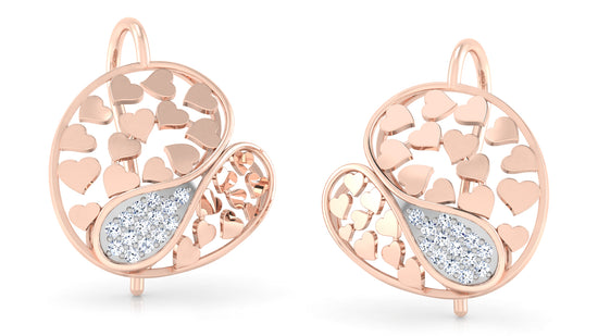 Solid Hearts Diamond Earrings