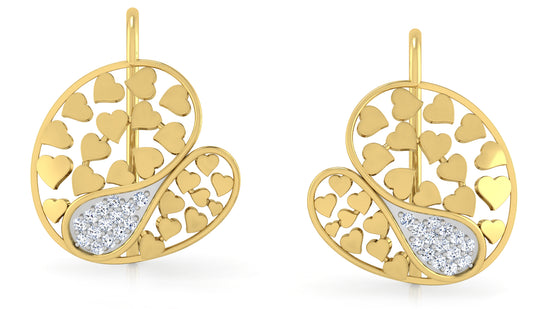 Solid Hearts Diamond Earrings