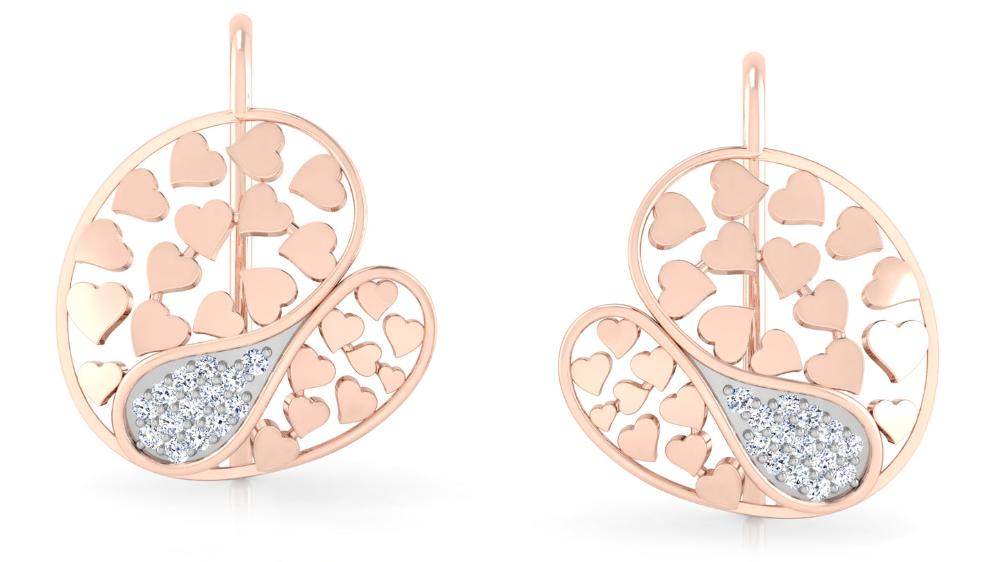 Solid Hearts Diamond Earrings