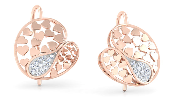 Solid Hearts Diamond Earrings