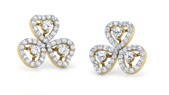 Triple Heart Diamond Earrings