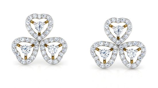 Triple Heart Diamond Earrings